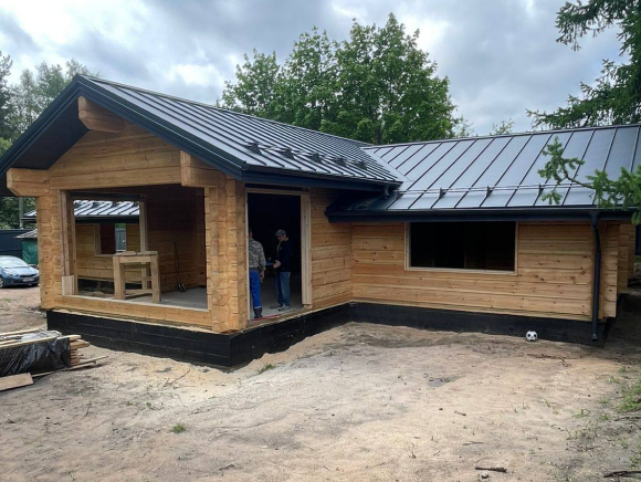 Тёплый контур — собранный дом из лафета